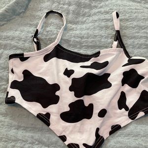 Cow print girls top